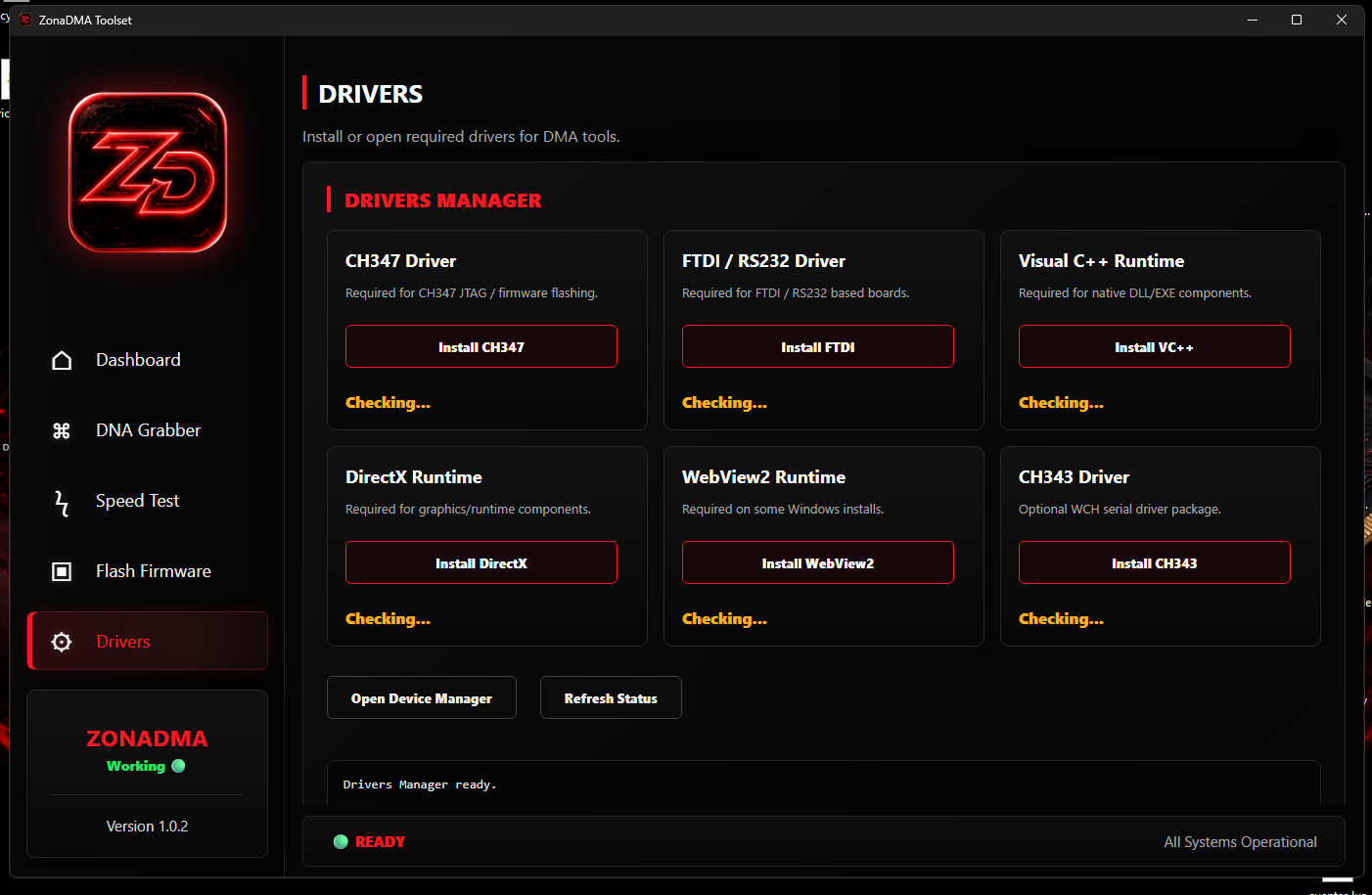 ZonaDMA Toolset Drivers Manager