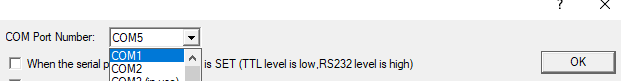 COM port number