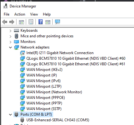 Device Manager COM port